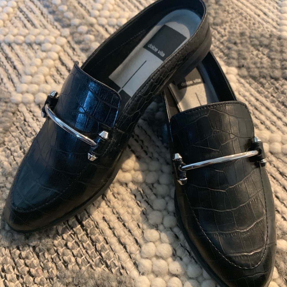 Callia Embossed Loafer Mule